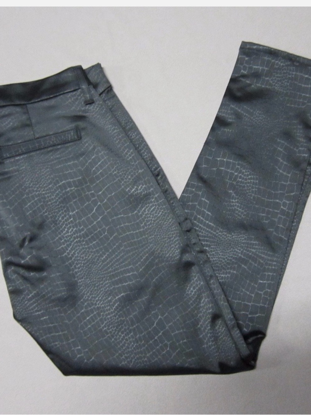 Hudson Jamie women’s chino black satin croc print Pants